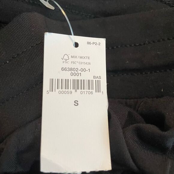 Gap Body Modal Pajama Pants Black Soft Knit White Piping Drawstring S - Picture 5 of 8